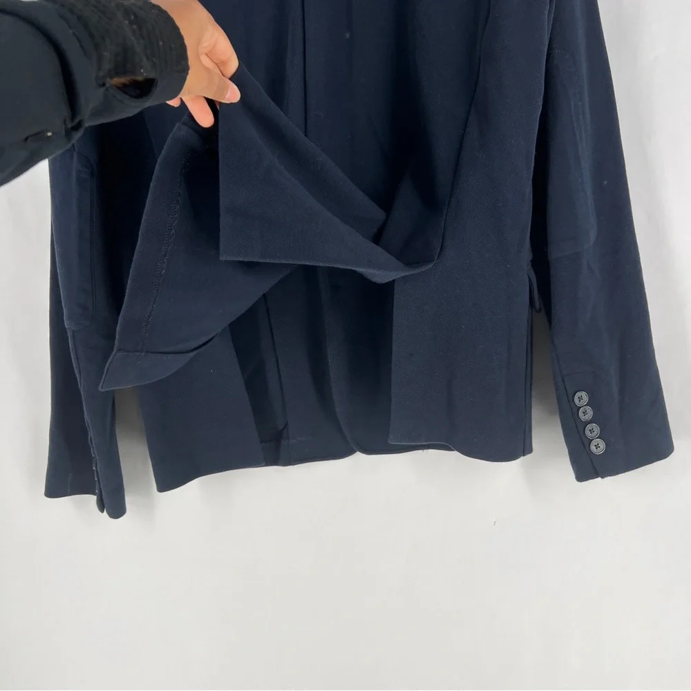 Michael Kors Men's Classic Navy Knit 2 Button‎ Blazer Elbow Patches Size L